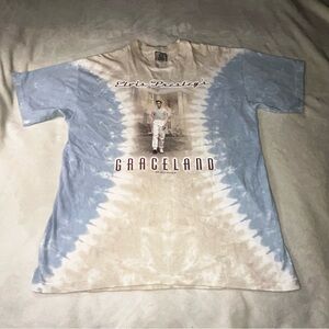 Vintage Y2K 2000’s LIQUID BLUE ELVIS PRESLEY GRACELAND Tie Dye T Shirt Large